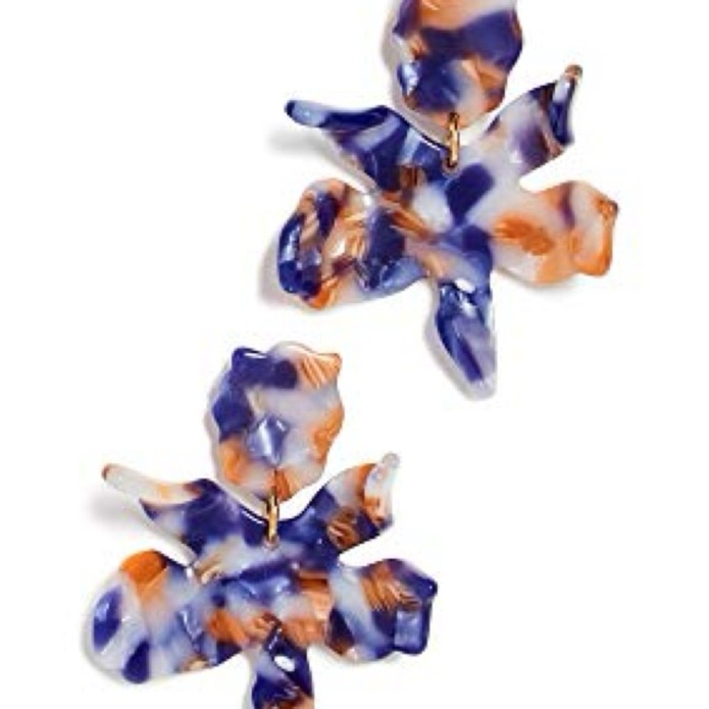 Lele Sadoughi small paper lily earrings like new